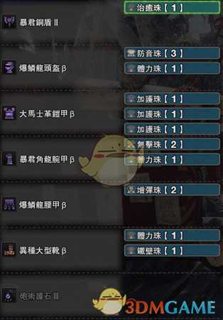 《怪物猎人:世界》PC盾斧剑模式配装一览
