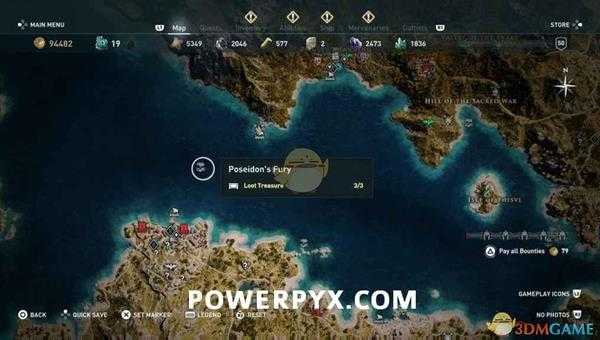 《刺客信条:奥德赛》所有水下宝藏位置一览
