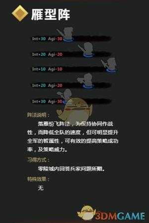 《吞食孔明传》雁型阵详解 雁型阵怎么学