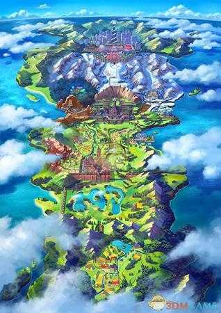 《精灵宝可梦:剑/盾》新地图伽勒尔地区一览