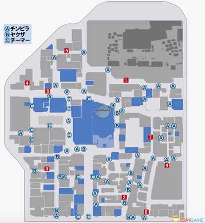 《如龙:极2》神室町杂兵布区域图分享