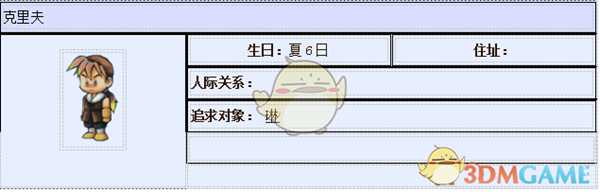 《牧场物语:重聚矿石镇》克里夫人物介绍