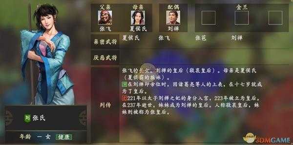 《三国志14》张氏人物关系一览