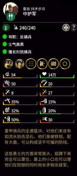 《全面战争:三国》中护军属性分析