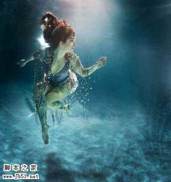 Photoshop 艳丽梦幻的水下人物照片