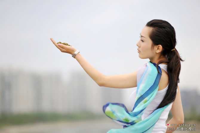 Photoshop 照片清爽的淡青色