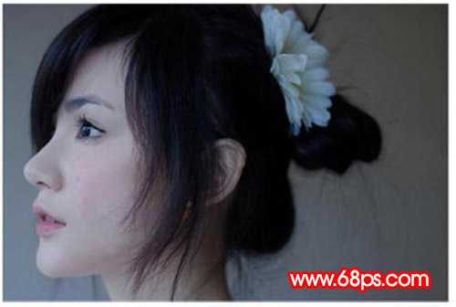 Photoshop 美女的侧面像转成仿手绘效果