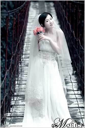 Photoshop调色:淡雅色调婚纱照