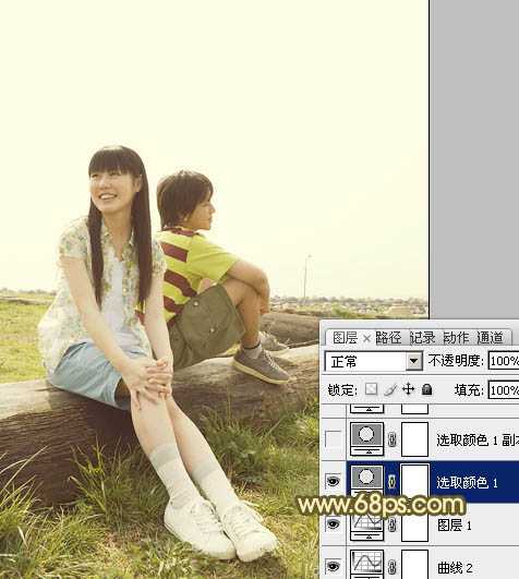 Photoshop将任务图片制作出淡淡的青黄韩系