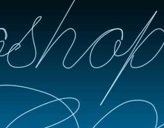 photoshop利用路径描边制作出梦幻的蓝青色潮流光丝字