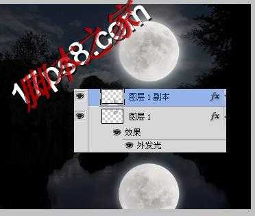photoshop将白天湖边美景变黑夜效果