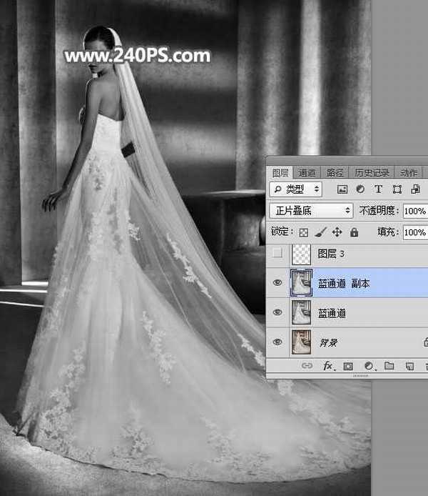 ps如何完美抠出室内背景杂乱的大气婚纱照片?