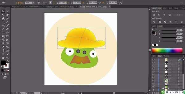 ai怎么绘制卡通效果的猪猪头像?