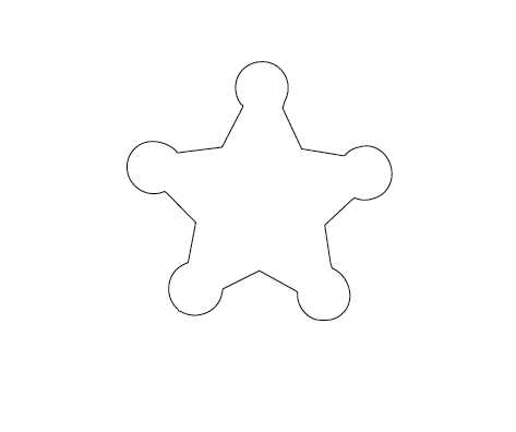 ai膨胀工具怎么给五角星制作圆球角度?