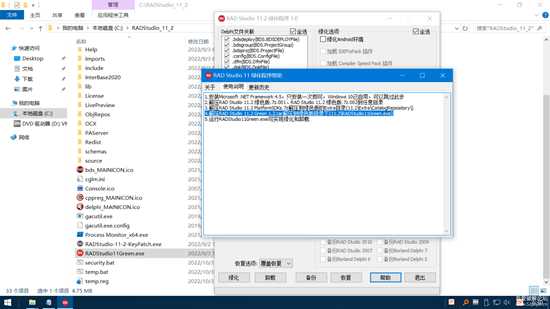 Delphi 11.2 绿化程序强日记: